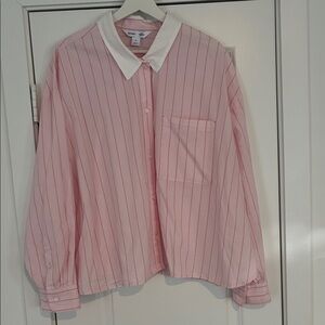 Old Navy Pink Contrast Striped Sweater